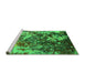 Sideview of Machine Washable Oriental Green Industrial Area Rugs, wshurb1438grn