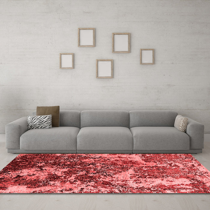 Industrial Red Washable Rugs
