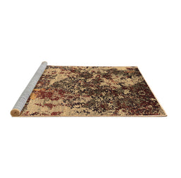 Sideview of Machine Washable Oriental Brown Industrial Rug, wshurb1438brn