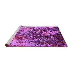 Sideview of Machine Washable Oriental Pink Industrial Rug, wshurb1438pnk