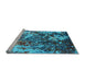 Sideview of Machine Washable Oriental Light Blue Industrial Rug, wshurb1438lblu