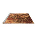 Sideview of Machine Washable Oriental Orange Industrial Area Rugs, wshurb1438org