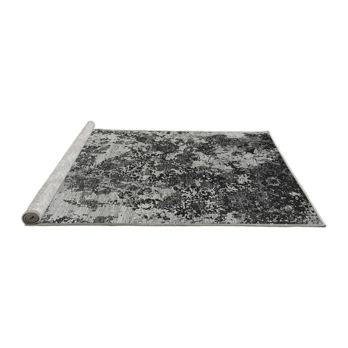 Sideview of Machine Washable Oriental Gray Industrial Rug, wshurb1438gry