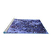 Sideview of Machine Washable Oriental Blue Industrial Rug, wshurb1438blu