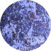 Round Oriental Blue Industrial Rug, urb1438blu