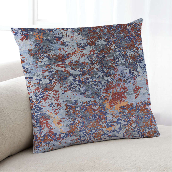 Lifestyle Image of Mid-Century Modern Urban Square Velvet Maroon Purple Throw Pillow, 18 inch by 18 inch, pwurb1438