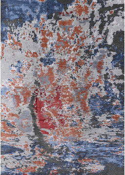 Mid-Century Modern Rosy Purple Oriental Rug, urb1439