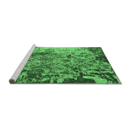 Sideview of Machine Washable Oriental Emerald Green Industrial Area Rugs, wshurb1439emgrn