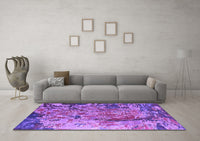 Machine Washable Oriental Purple Industrial Rug, wshurb1439pur