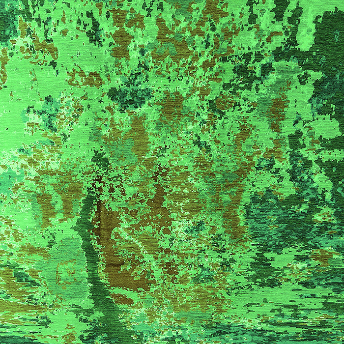 Machine Washable Oriental Green Industrial Area Rugs, wshurb1439grn