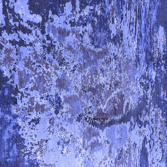 Square Machine Washable Oriental Blue Industrial Rug, wshurb1439blu