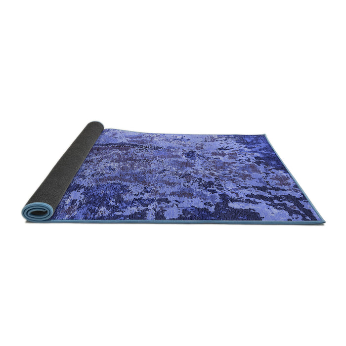 Sideview of Oriental Blue Industrial Rug, urb1439blu