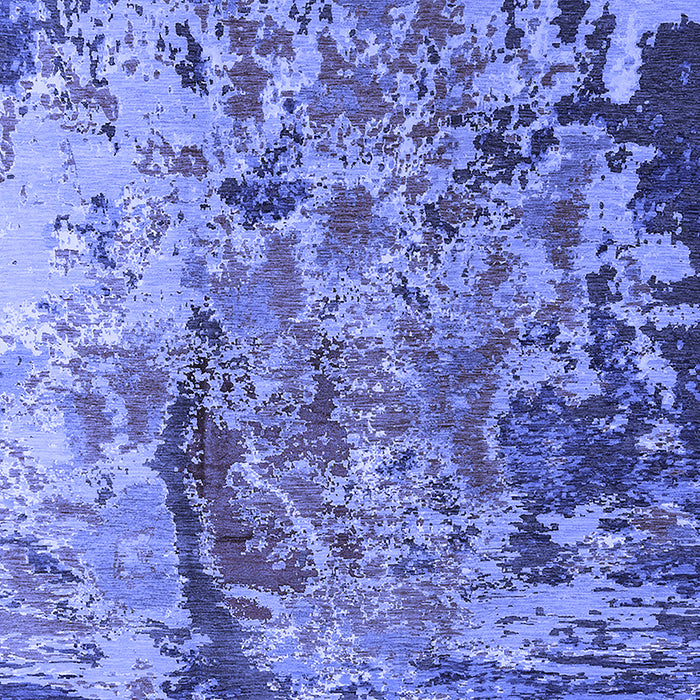 Machine Washable Oriental Blue Industrial Rug, wshurb1439blu