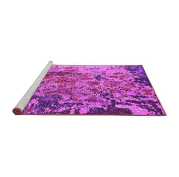 Sideview of Machine Washable Oriental Pink Industrial Rug, wshurb1439pnk