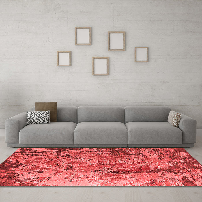 Industrial Red Washable Rugs