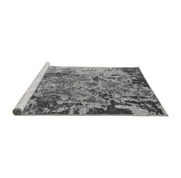 Sideview of Machine Washable Oriental Gray Industrial Rug, wshurb1439gry