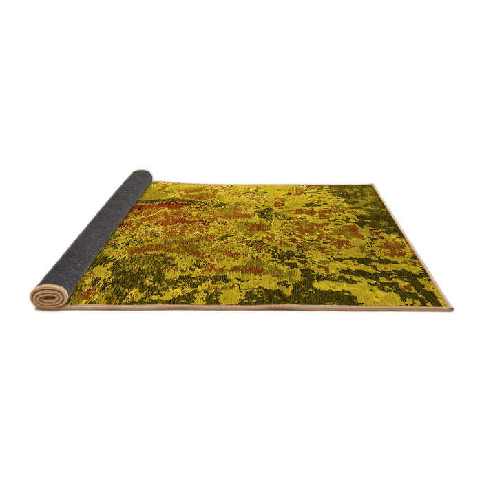 Sideview of Oriental Yellow Industrial Rug, urb1439yw