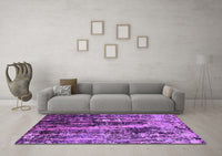 Machine Washable Oriental Purple Industrial Rug, wshurb1440pur