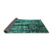 Sideview of Oriental Turquoise Industrial Rug, urb1440turq