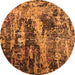 Round Oriental Orange Industrial Rug, urb1440org