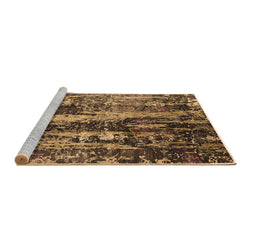 Sideview of Machine Washable Oriental Brown Industrial Rug, wshurb1440brn