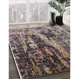 Mid-Century Modern Black Oriental Rug in Family Room, urb1440