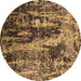 Round Oriental Brown Industrial Rug, urb1440brn