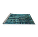 Sideview of Machine Washable Oriental Light Blue Industrial Rug, wshurb1440lblu