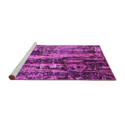 Sideview of Machine Washable Oriental Pink Industrial Rug, wshurb1440pnk