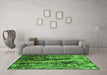 Machine Washable Oriental Green Industrial Area Rugs in a Living Room,, wshurb1440grn