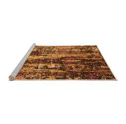Sideview of Machine Washable Oriental Orange Industrial Area Rugs, wshurb1440org