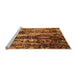Sideview of Machine Washable Oriental Orange Industrial Area Rugs, wshurb1440org