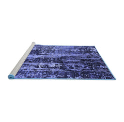 Sideview of Machine Washable Oriental Blue Industrial Rug, wshurb1440blu