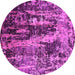 Round Oriental Pink Industrial Rug, urb1440pnk