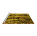 Sideview of Machine Washable Oriental Yellow Industrial Rug, wshurb1440yw