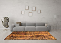 Machine Washable Oriental Orange Industrial Area Rugs in a Living Room, wshurb1440org