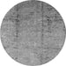 Round Oriental Gray Industrial Rug, urb1441gry