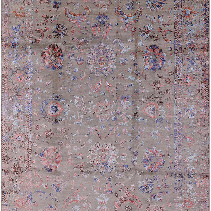 Machine Washable Industrial Modern Mauve Taupe Purple Rug, wshurb1441