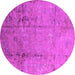 Round Oriental Pink Industrial Rug, urb1441pnk