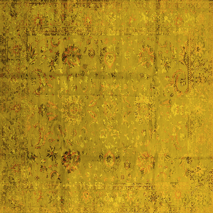 Square Oriental Yellow Industrial Rug, urb1441yw