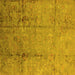 Square Machine Washable Oriental Yellow Industrial Rug, wshurb1441yw