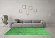 Machine Washable Oriental Emerald Green Industrial Area Rugs in a Living Room,, wshurb1441emgrn