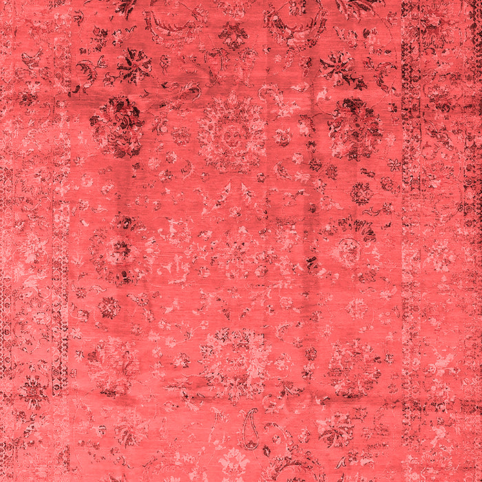 Machine Washable Oriental Red Industrial Rug, wshurb1441red
