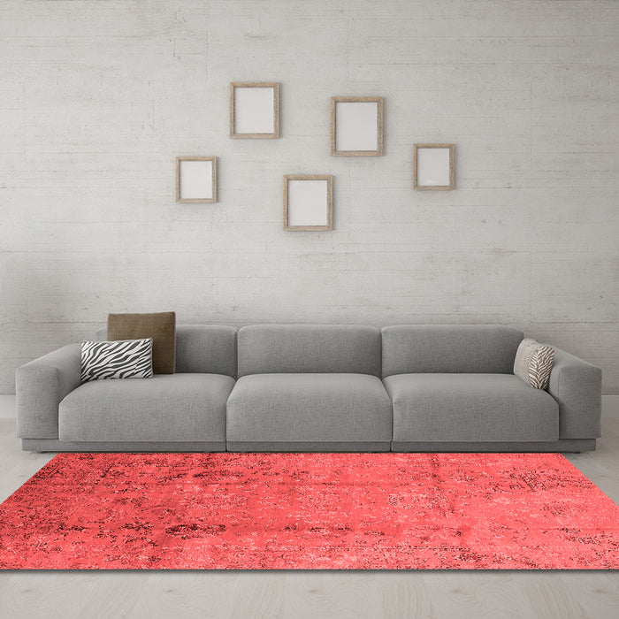 Industrial Red Washable Rugs