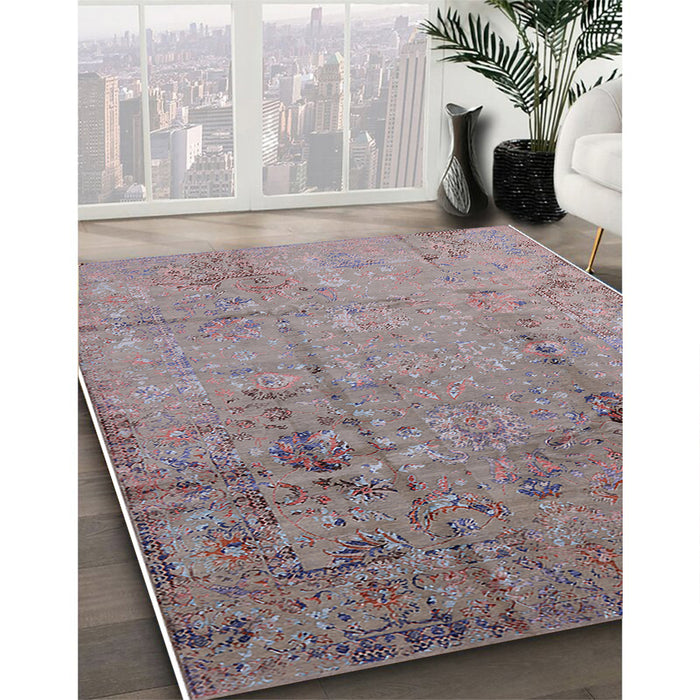 Machine Washable Industrial Modern Mauve Taupe Purple Rug in a Family Room, wshurb1441