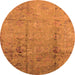 Round Oriental Orange Industrial Rug, urb1441org