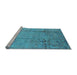 Sideview of Machine Washable Oriental Light Blue Industrial Rug, wshurb1441lblu