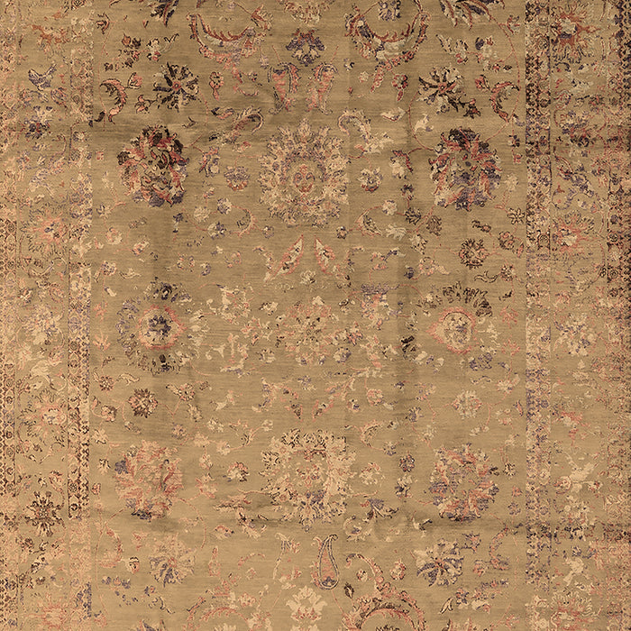 Machine Washable Oriental Brown Industrial Rug, wshurb1441brn