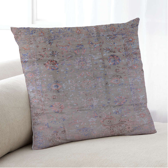 Lifestyle Image of Mid-Century Modern Urban Square Mauve Taupe Purple Throw Pillow, 18 inch by 18 inch, pwurb1441
