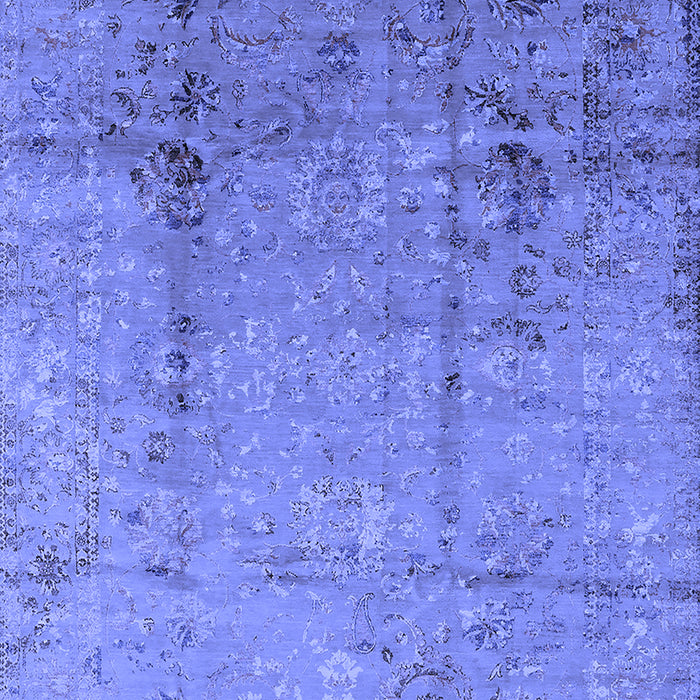 Machine Washable Oriental Blue Industrial Rug, wshurb1441blu